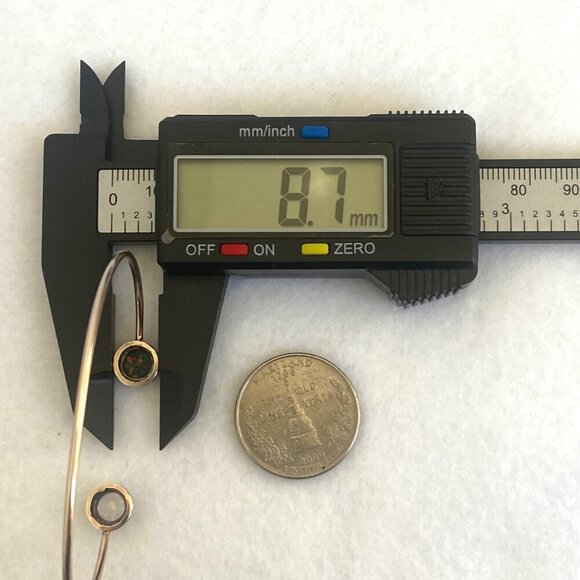 Gold Vermeil Sterling Silver Dainty Black White Opal Diamond Cuff Bracelet 6.25" - Picture 16 of 16